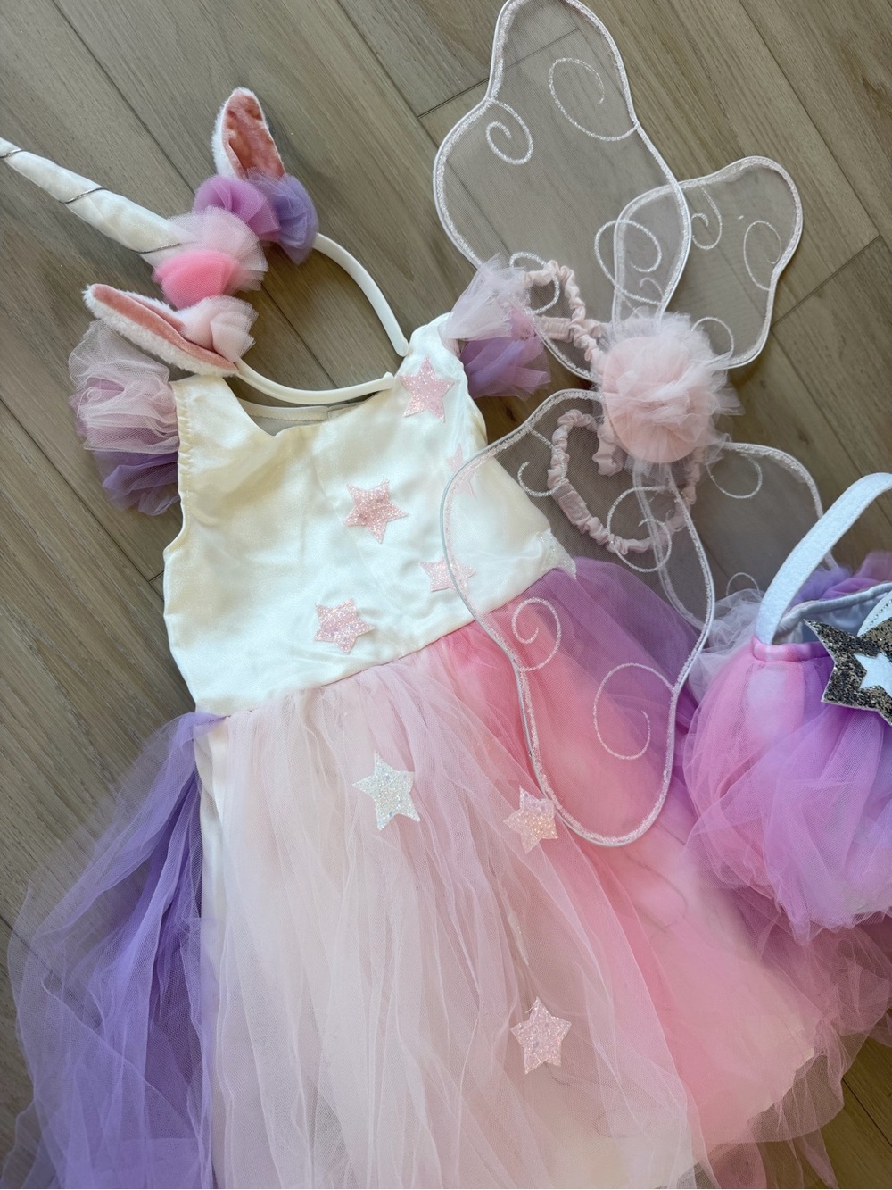 Pottery Barn Kids Pink, Purple & White Unicorn Tutu Costume with Wings